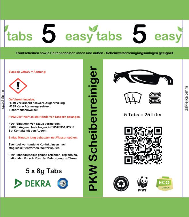 easy-tabs Green - Scheibenreiniger Auto - 5 Stück