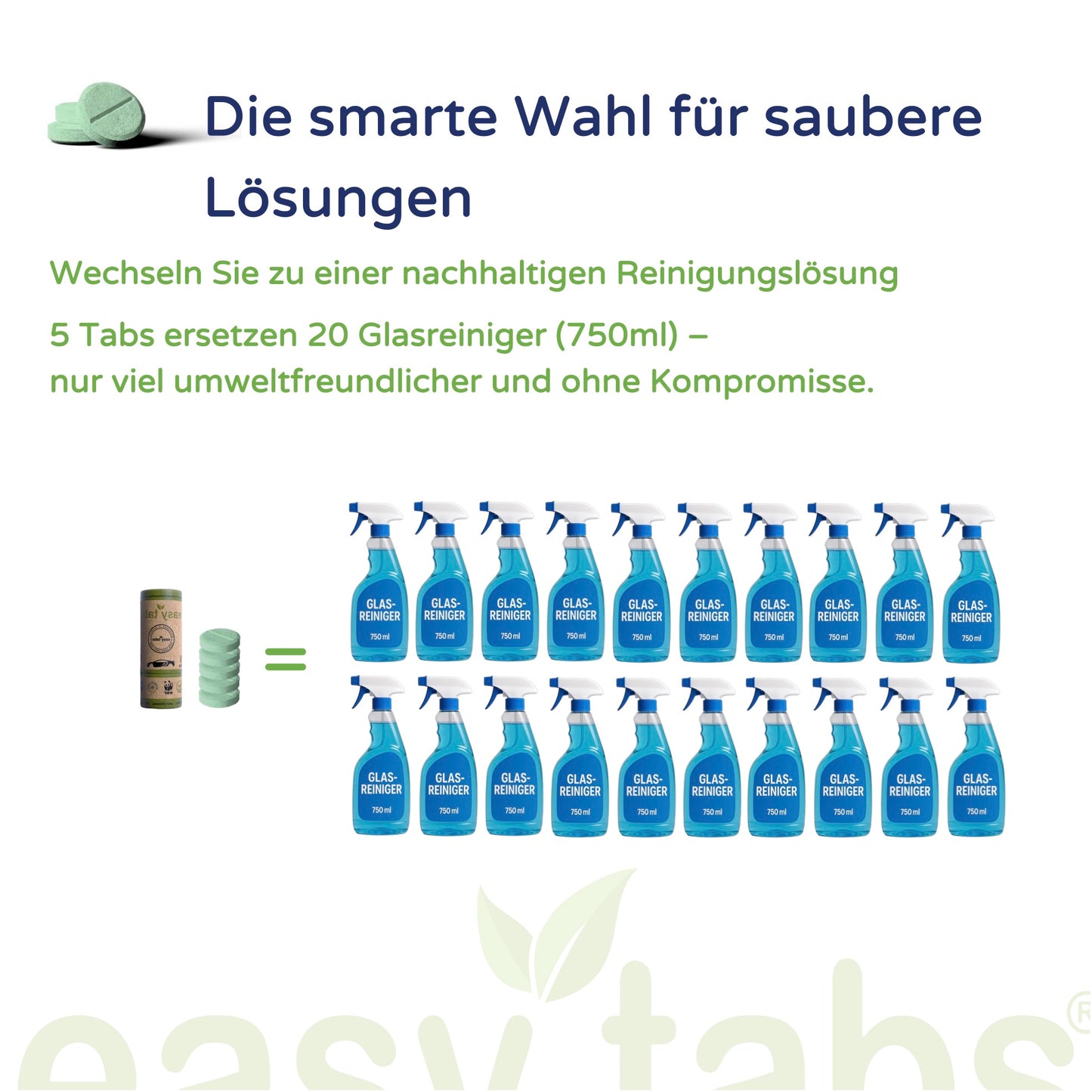 easy-tabs Green - Scheibenreiniger Auto - 5 Stück