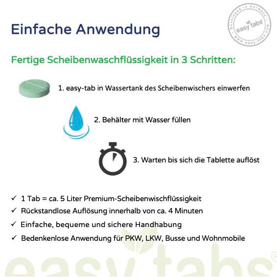 easy-tabs Green - Scheibenreiniger Auto - 5 Stück