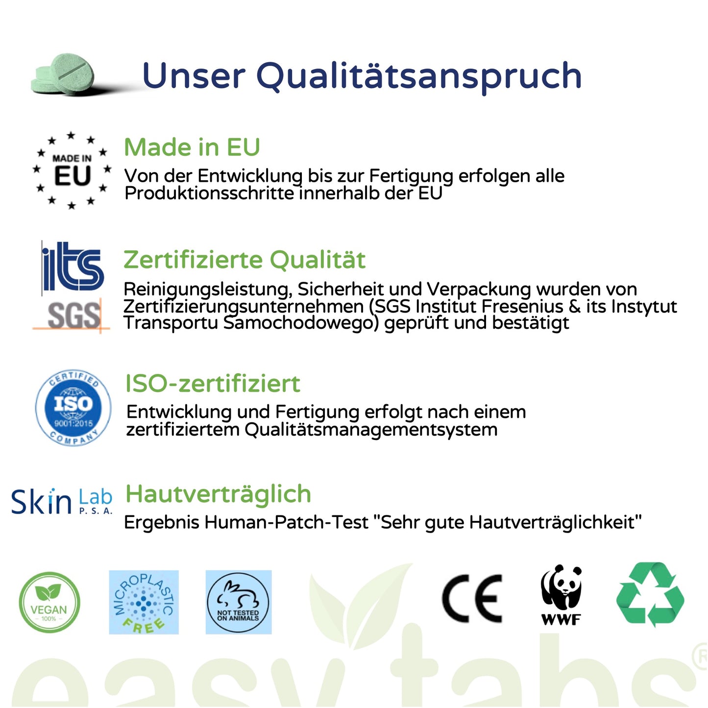 easy-tabs Green - Scheibenreiniger Auto - 5 Stück