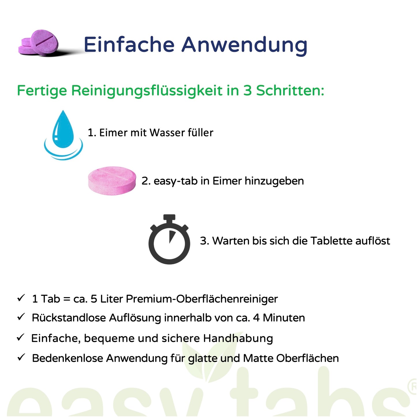 easy-tabs Magenta - Oberflächenreiniger - 50 Stück