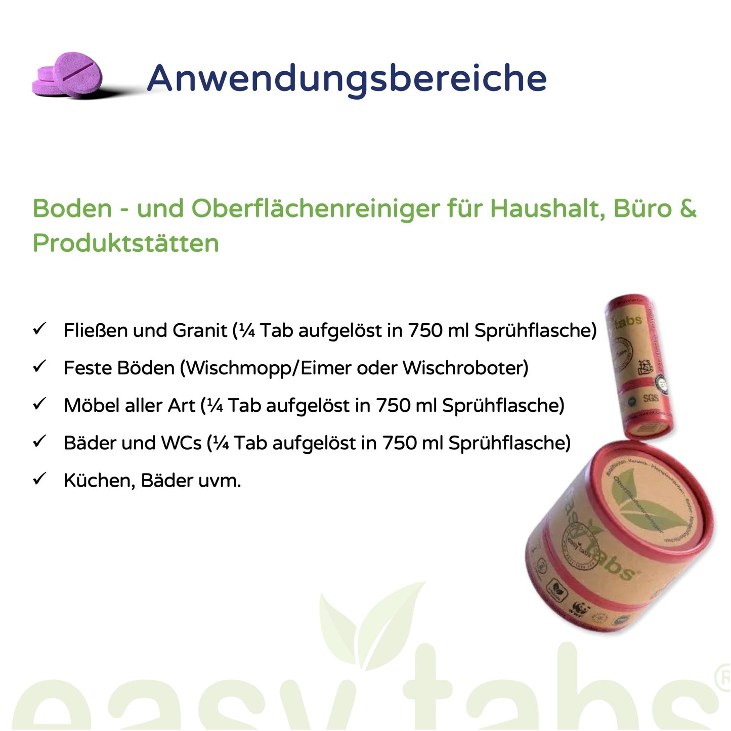 easy-tabs Magenta - Oberflächenreiniger - 50 Stück